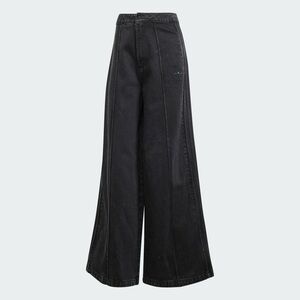 adidas Wide-Leg High-Rise Black Panel Jeans
